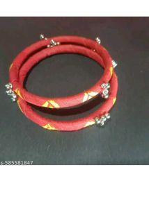 Colorful febric Square and round Bangle Set of 24