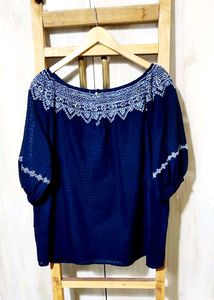 Elegant Embroidered Navy Top size-44-46