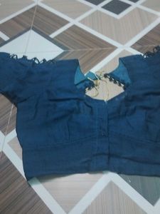Navy Beaded Blouse