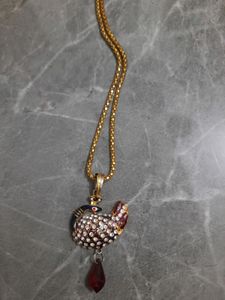 Peacock Pendant For Neck Lace  With Earrings