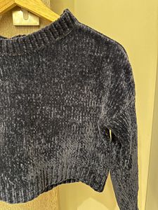 Navy Blue Cropped Sweater from ONLY