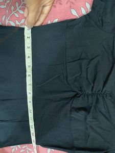 Black Sweetheart Neck Slit Dress