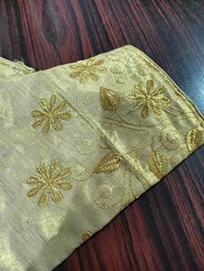 Beautiful Embroidery Golden Blouse