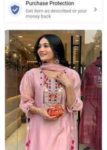 Beautiful Chanderi Kurta Set Pink