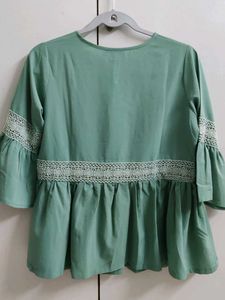 Mint Green Tie-Neck Top