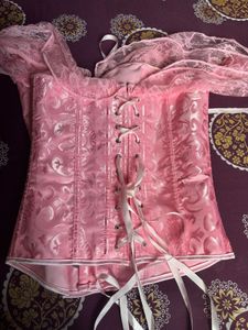 Pink Corset Top with Lace Details