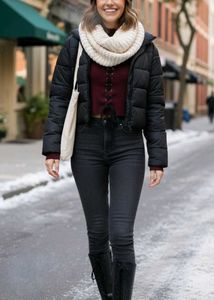 Turtle Neck Burgundy Lace-Up Crop Top Sweater