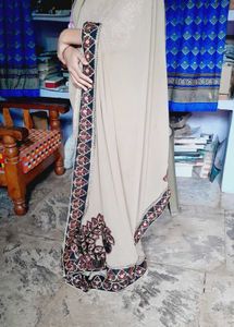 Heavy Border Georgette Saree With Blouse