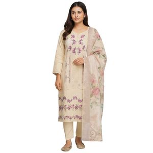 Floral Embroidered Salwar Kameez With Dupatta