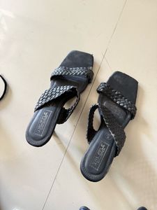 Truffle Collection Black Woven Heels - Size 9