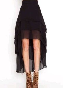 Gothic High Low Black Skirt Whimsigoth