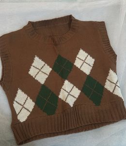 Argyle Knit Sweater Vest