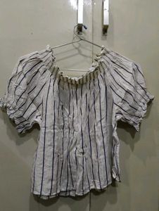 Striped Button-Down Blouse