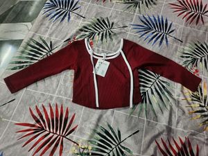 Burgundy Cropped Top