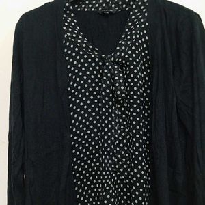 Chic Black Top & Cardigan Set🎉