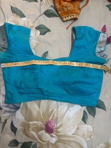 Banarsi Turquoise Blouse Embellished With Sequin