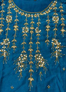 Elegant Teal Embroidered Suit