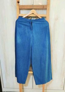 Denim Colour Women Trouser Waist Size-28 Length-38