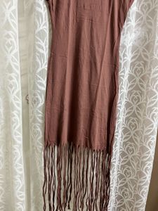 Women Sheath Dress With Fringes