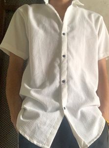 White Cotton Fabric Shirt