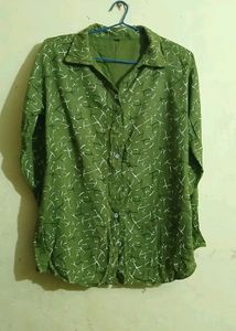 Green Printed Casual Shirt