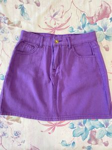 Vintage Purple Denim Mini Skirt