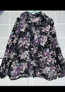 Floral mesh shirt