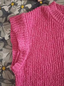 Pink Knit Sleeveless Top