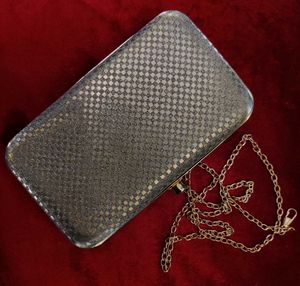 Sparkling Silver Clutch with Chain