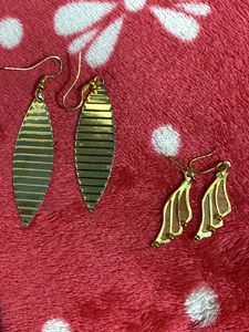 2 Earrings Combo Gold Plated