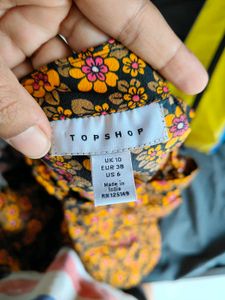 Topshop Disty Floral Print Long Sleeve Playsuit