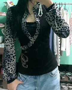 black leopard print chic top