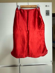 Red Satin Skirt