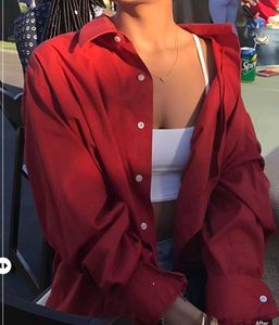 New with tag Chic Stylish Red Button-Down Shirt