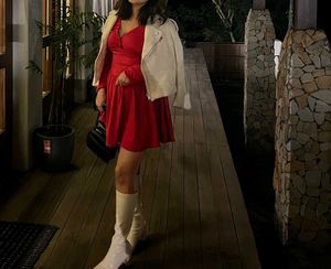 Red BACKLESS dress Swap Available