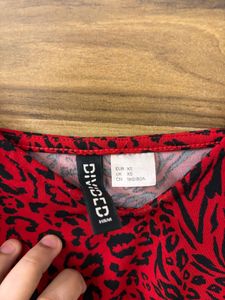 Red Animal Print Slip Dress