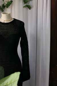 Black Knit Mini Dress