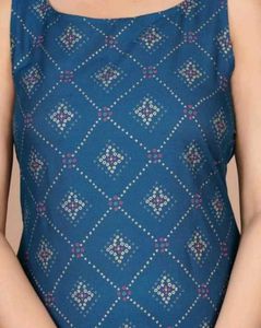 Straight Printed Blue Kurtaa