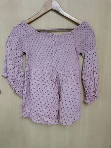 Light Pink Colour Off Shoulder Top