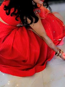 ❤️ Orange colour off shoulder lahenga 🧡
