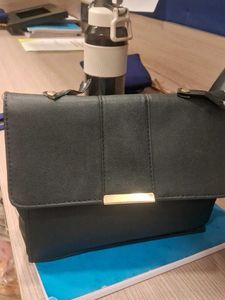 Black Clutch with Gold Detail
