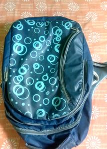Blue Backpack with Circle Design