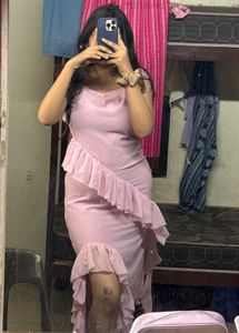 Pink Cutout Dress For Woman
