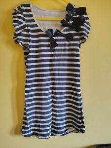 Striped Bow T-Shirt Dress