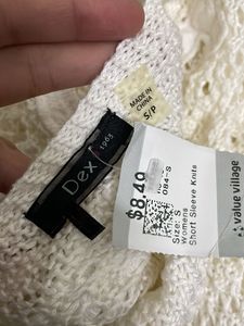 White Knit V-Neck Top