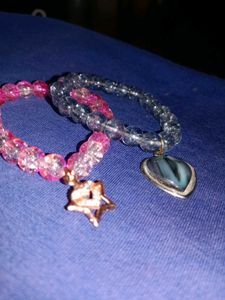 Beaded Charm Bracelets - Set of 2
