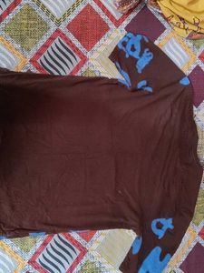 Brown Graphic Print T-Shirt