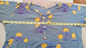 Grey Floral Kurta
