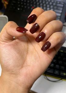 Burgundy Press-On Nails