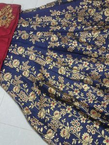Lehenga Choli Red Navy Blue